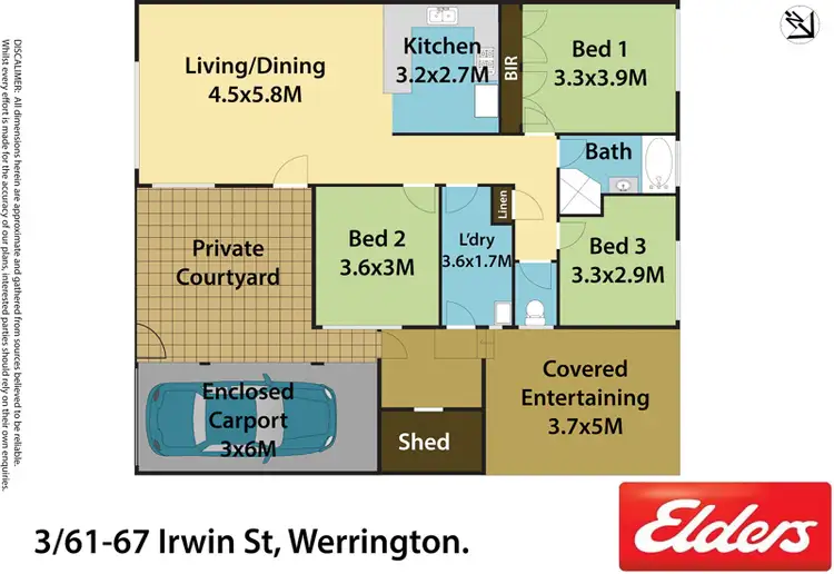 Floorplan of Homely villa listing, 3/61-67 Irwin Street, Werrington NSW 2747