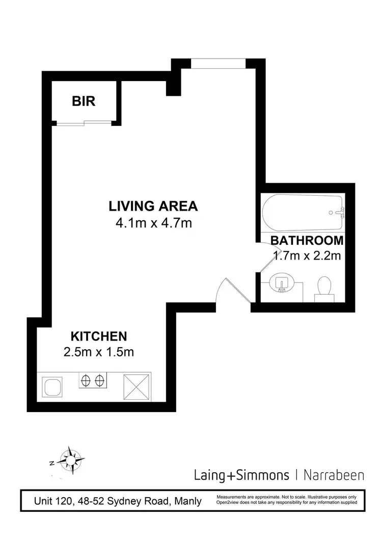 Floorplan of Homely studio listing, 120/48-52 Sydney Road, Manly NSW 2095
