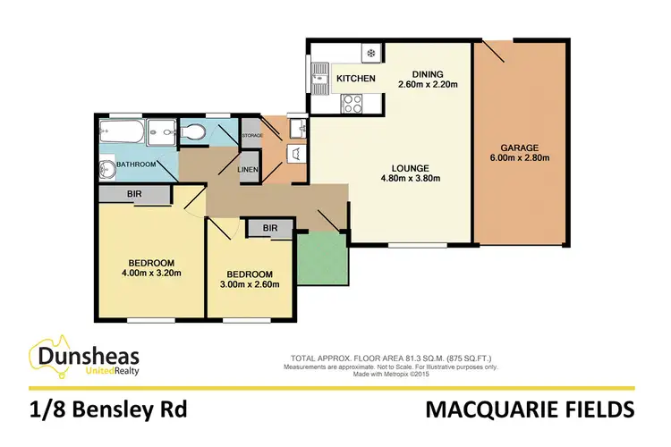 Floorplan of Homely villa listing, 1/8 Bensley Road, Macquarie Fields NSW 2564