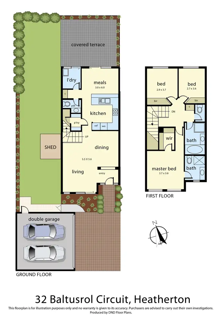 Floorplan of Homely townhouse listing, 32 Baltusrol Circuit, Heatherton VIC 3202