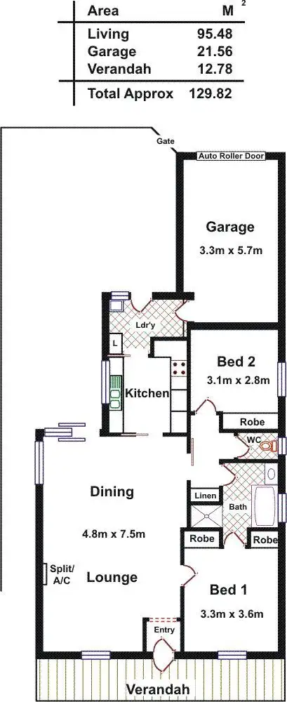 Floorplan of Homely house listing, Unit 2/5 Edith Street, Gawler East SA 5118
