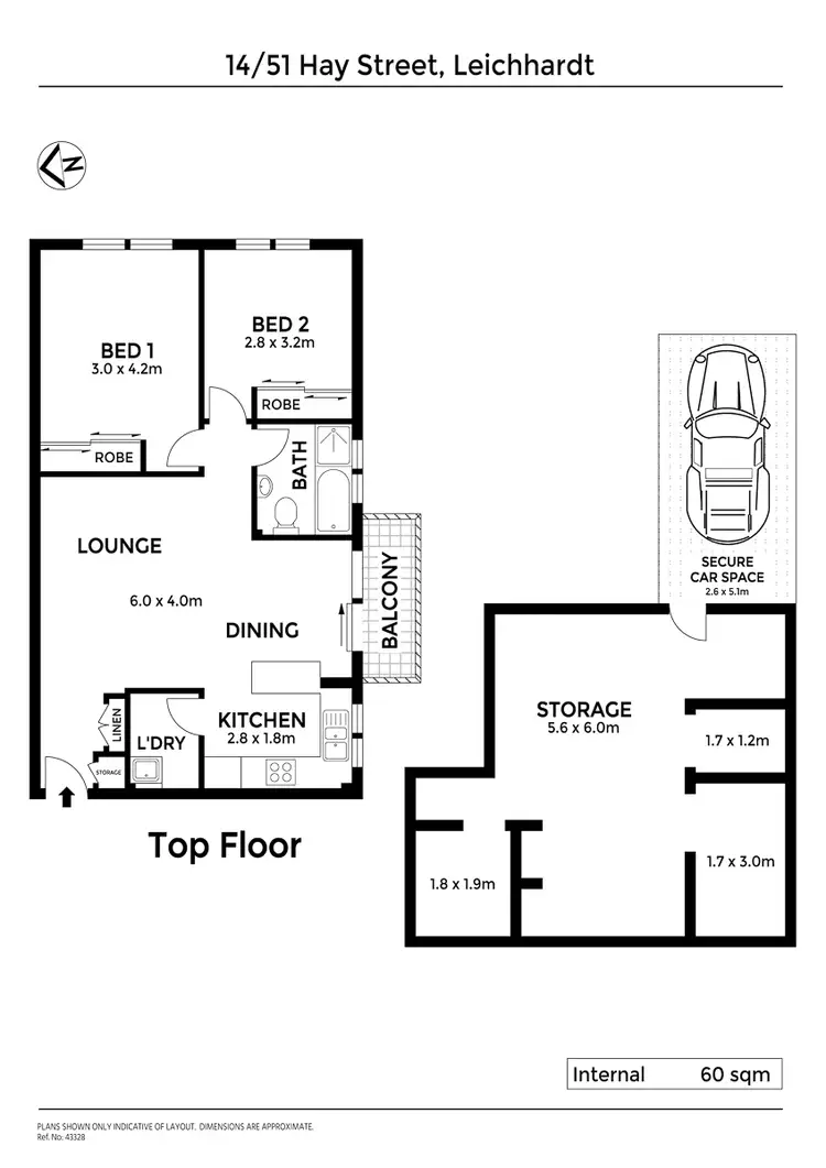Floorplan of Homely apartment listing, 14/51 Hay Street, Leichhardt NSW 2040