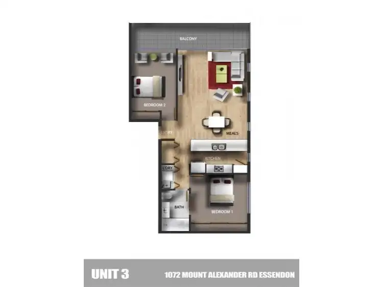 Floorplan of Homely apartment listing, 3/1072 Mt Alexander Road, Essendon VIC 3040