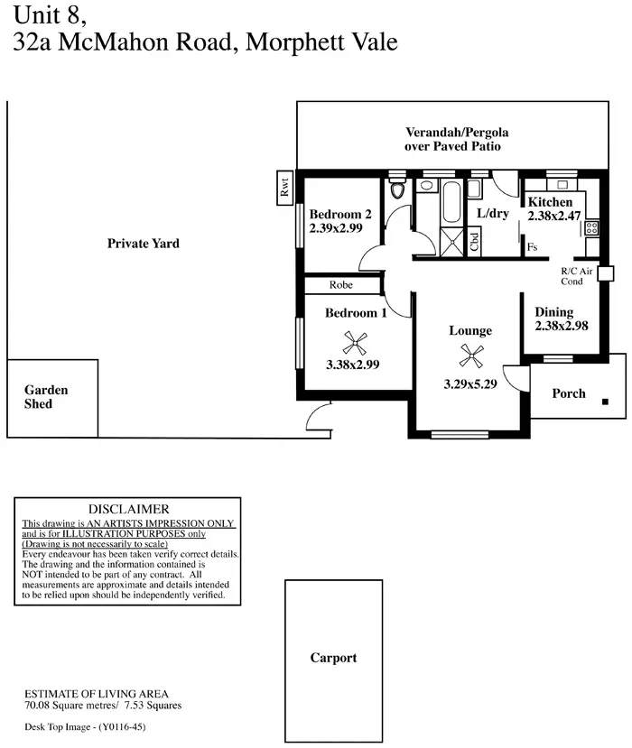 Floorplan of Homely unit listing, 8/32A McMahon Road, Morphett Vale SA 5162