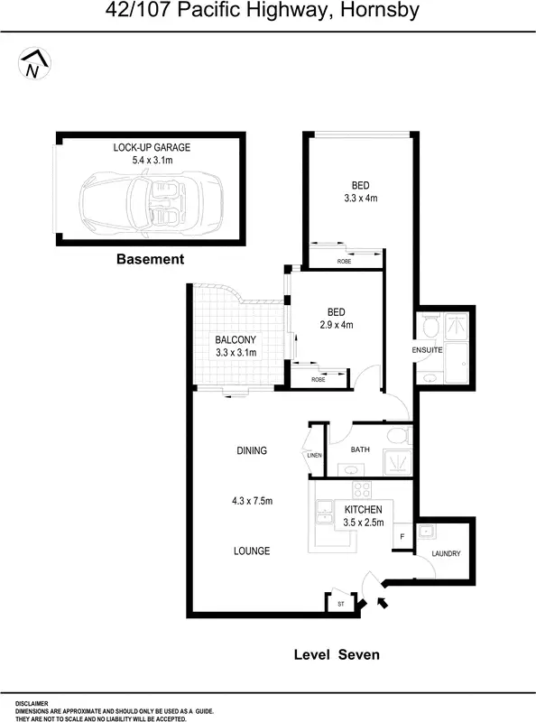 Floorplan of Homely apartment listing, 42/107 Pacific Highway, Hornsby NSW 2077