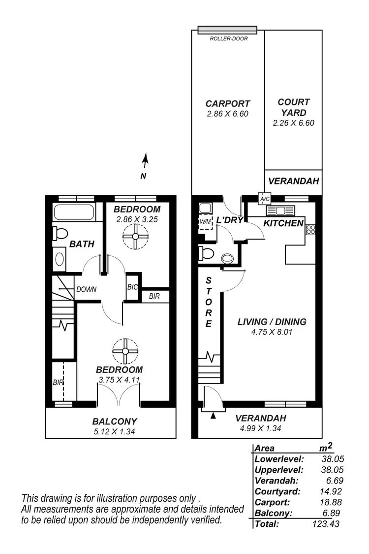 Floorplan of Homely townhouse listing, 2/144 Port Road, Alberton SA 5014