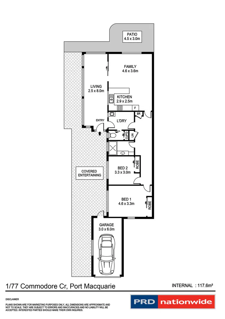 Floorplan of Homely villa listing, 1/77 Commodore Crescent, Port Macquarie NSW 2444