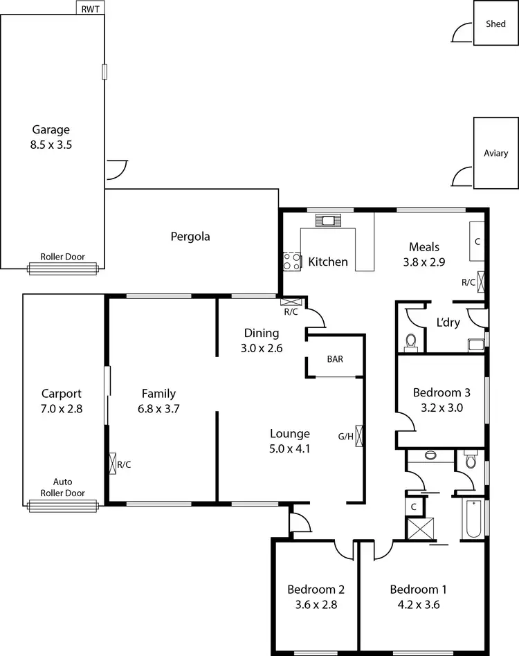 Floorplan of Homely house listing, 1 Hanlin Court, Parafield Gardens SA 5107