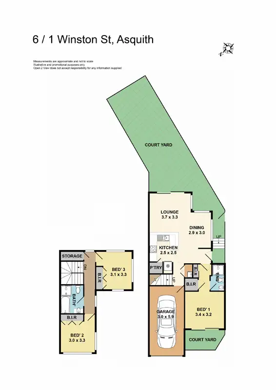 Floorplan of Homely townhouse listing, 6/1 Winston Street, Asquith NSW 2077