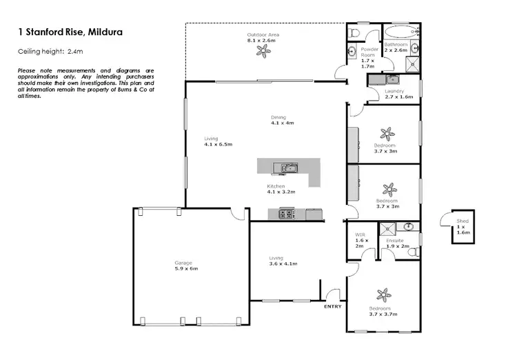 Floorplan of Homely house listing, 1 Stanford Rise, Mildura VIC 3500