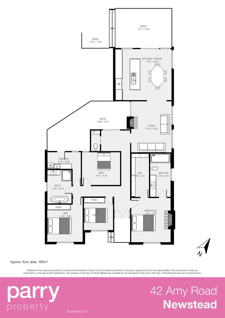 Floorplan of Homely house listing, 42 Amy Road, Newstead TAS 7250