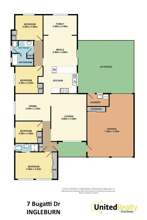 Floorplan of Homely house listing, 7 Bugatti Drive, Ingleburn NSW 2565