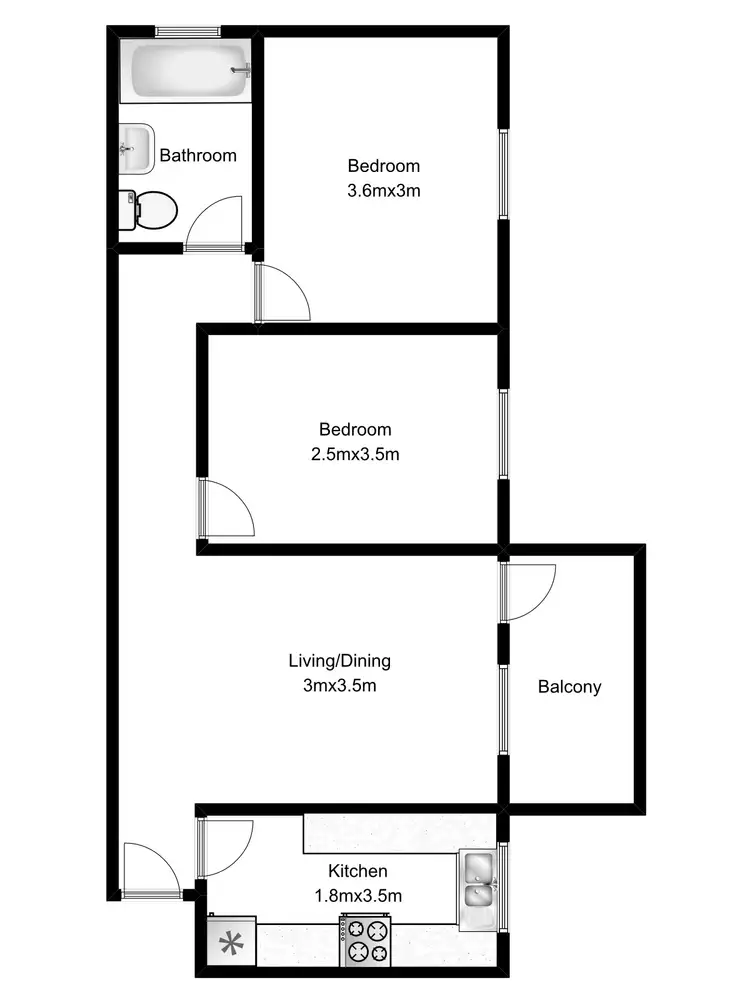 Floorplan of Homely unit listing, 1/142 Gladstone Avenue, Coniston NSW 2500