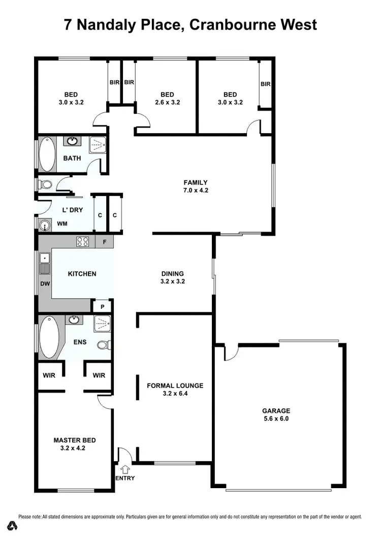 Floorplan of Homely house listing, 7 Nandaly Place, Cranbourne West VIC 3977
