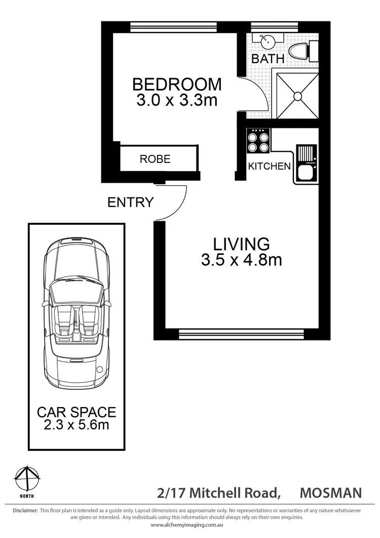 Floorplan of Homely apartment listing, 2/17 Mitchell Road, Mosman NSW 2088
