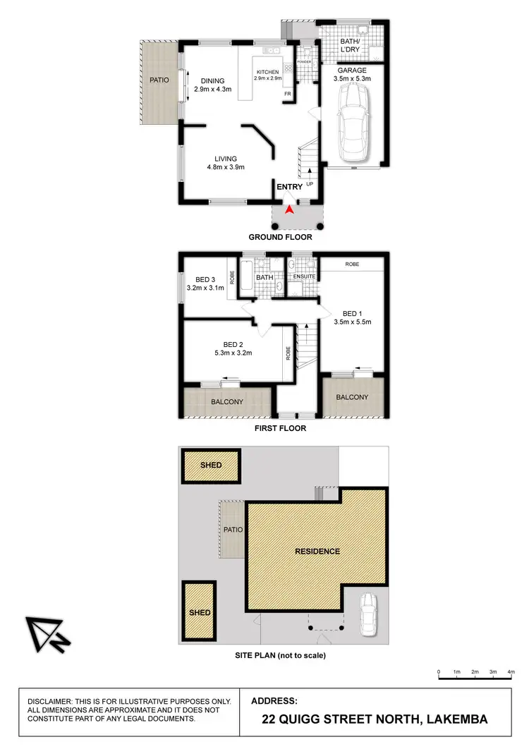 Floorplan of Homely semi-detached listing, 22 Quigg Street North, Lakemba NSW 2195