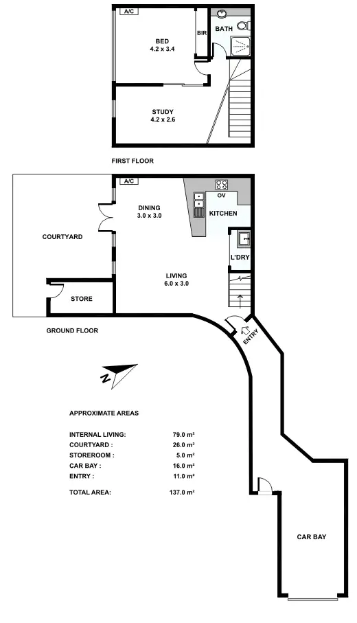 Floorplan of Homely townhouse listing, 2/150 Cambridge Street, West Leederville WA 6007