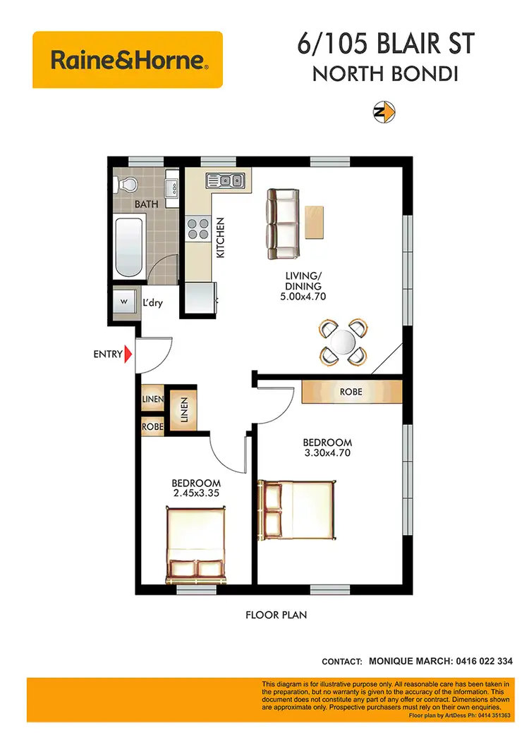 Floorplan of Homely apartment listing, 6/105 Blair Street, North Bondi NSW 2026