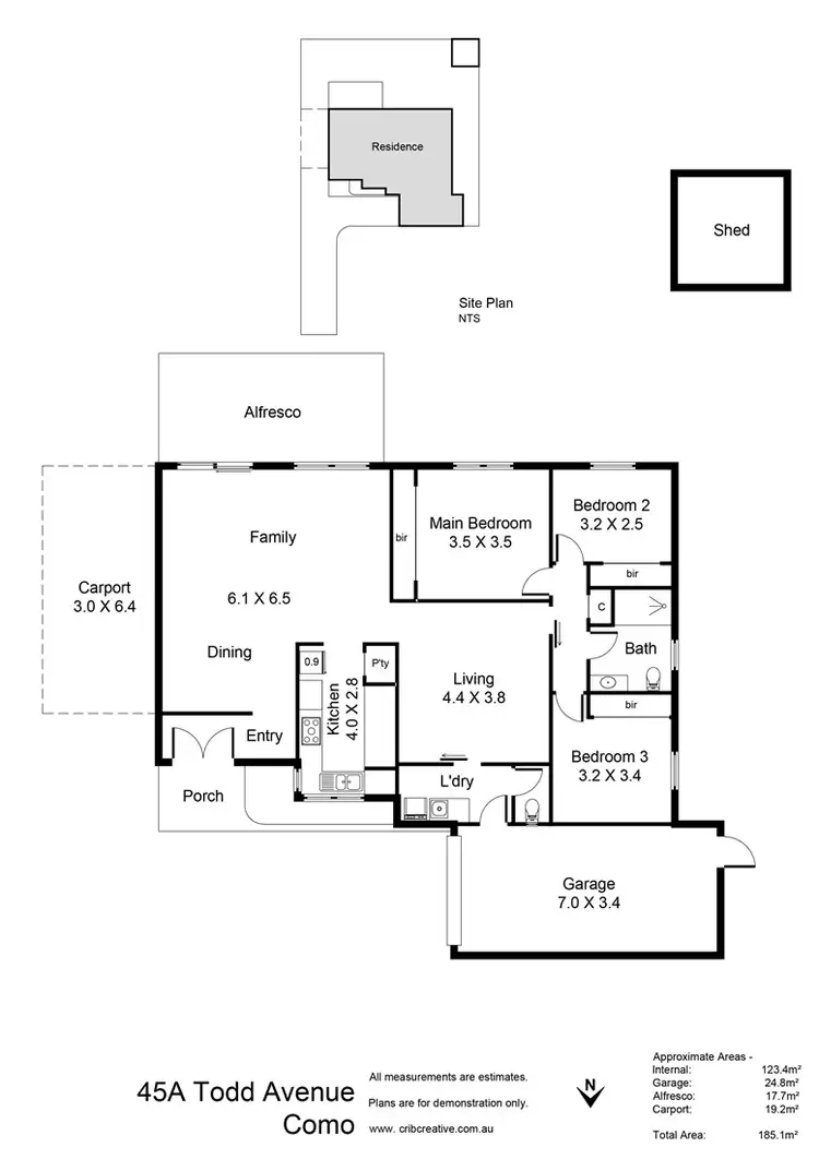 Floorplan of Homely semi-detached listing, 45A Todd Avenue, Como WA 6152