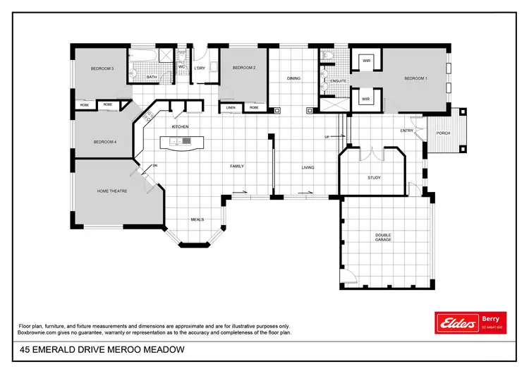 Floorplan of Homely house listing, 45 EMERALD DRIVE, Meroo Meadow NSW 2540