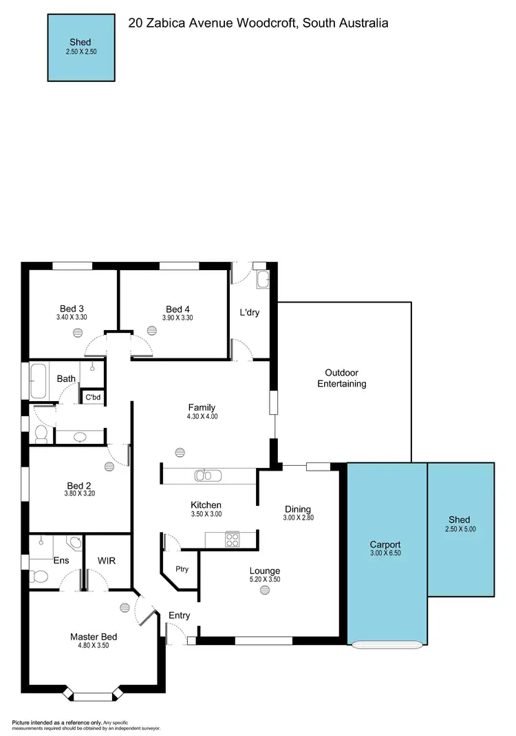 Floorplan of Homely house listing, 20 Zabica Avenue, Woodcroft SA 5162