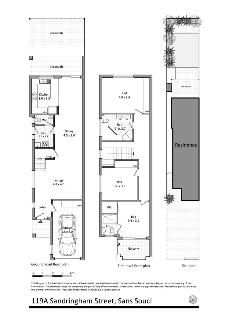 Floorplan of Homely semi-detached listing, 119a Sandringham Street, Sans Souci NSW 2219