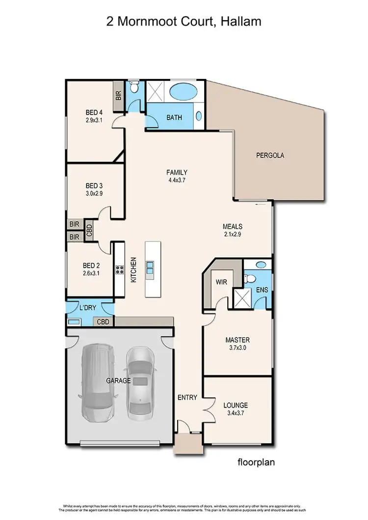 Floorplan of Homely house listing, 2 Mornmoot Court, Hallam VIC 3803