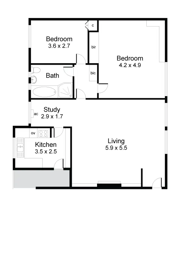 Floorplan of Homely apartment listing, 14/287 Melbourne Street, North Adelaide SA 5006
