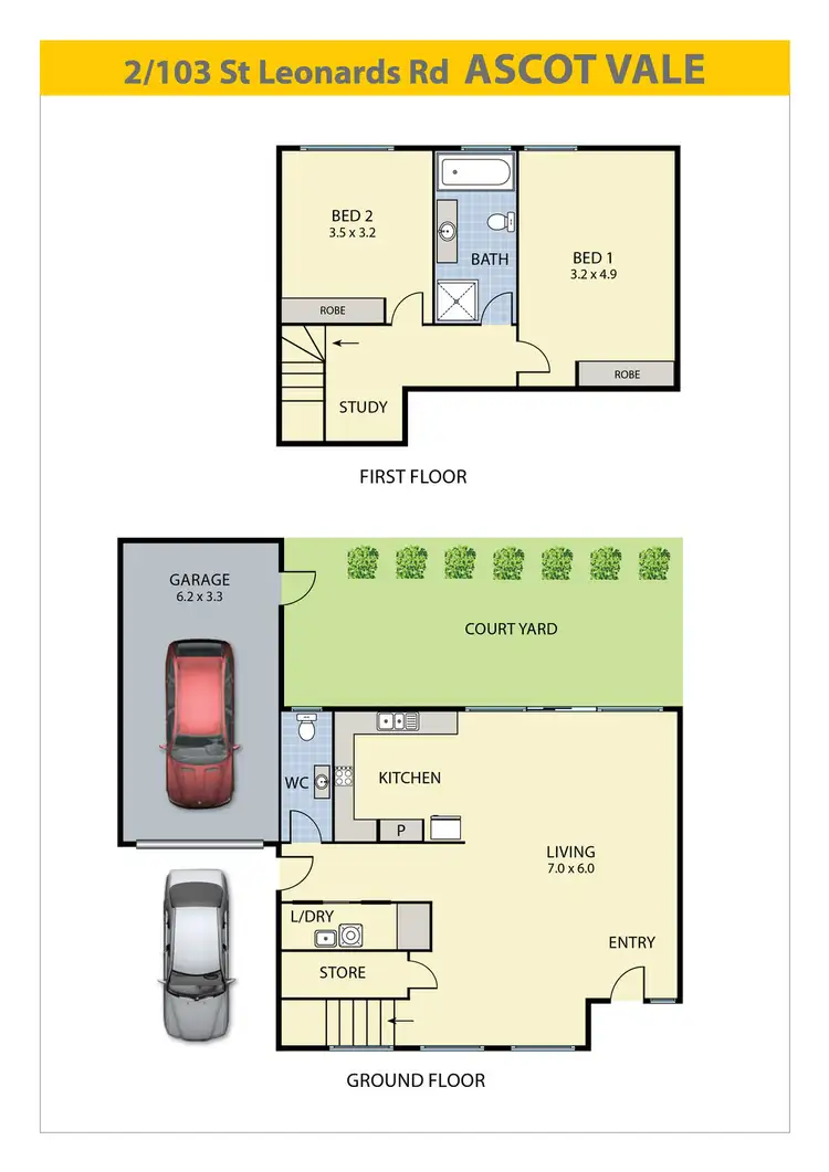 Floorplan of Homely townhouse listing, 2/103 St Leonards Road, Ascot Vale VIC 3032