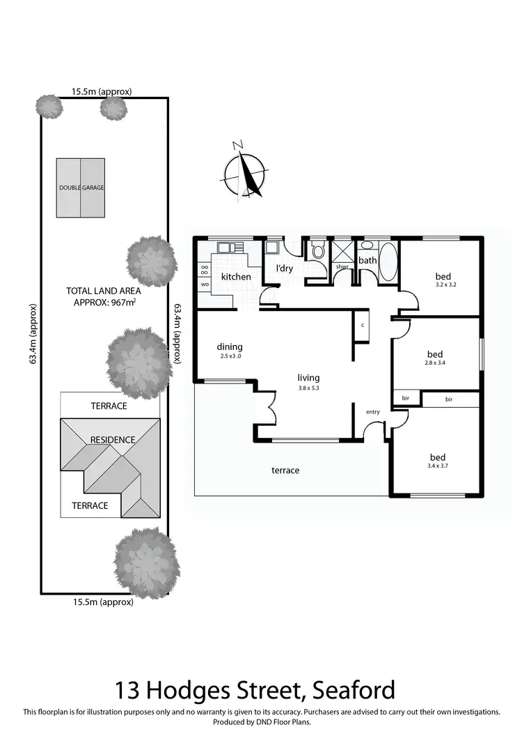 Floorplan of Homely house listing, 13 Hodges Street, Seaford VIC 3198