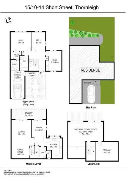 Floorplan of Homely townhouse listing, 15/10-14 Short Street, Thornleigh NSW 2120