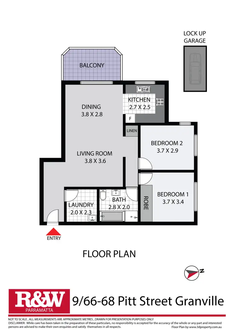Floorplan of Homely apartment listing, 9/66-68 Pitt Street, Granville NSW 2142