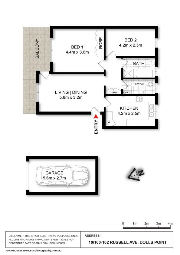 Floorplan of Homely unit listing, 10/160 Russell Avenue, Dolls Point NSW 2219