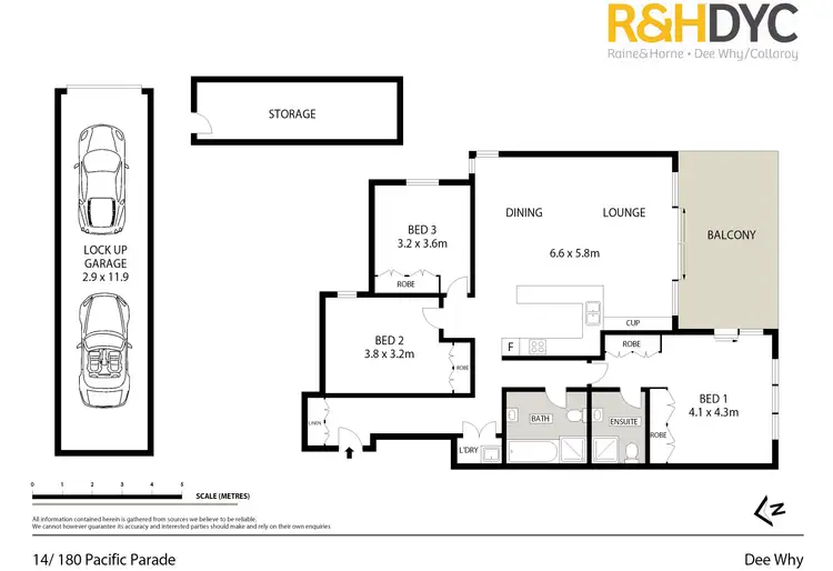 Floorplan of Homely unit listing, 14/180 Pacific Parade, Dee Why NSW 2099