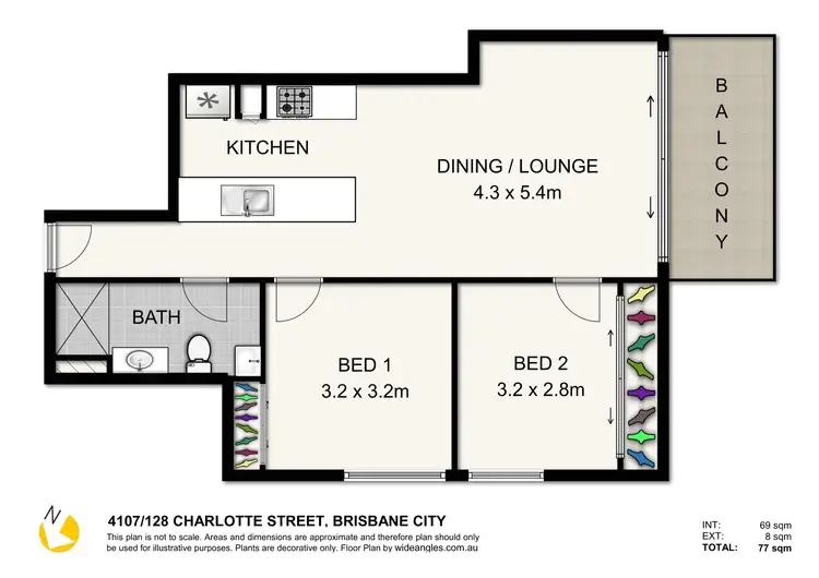 Floorplan of Homely apartment listing, 4107/128 Charlotte Street, Brisbane City QLD 4000