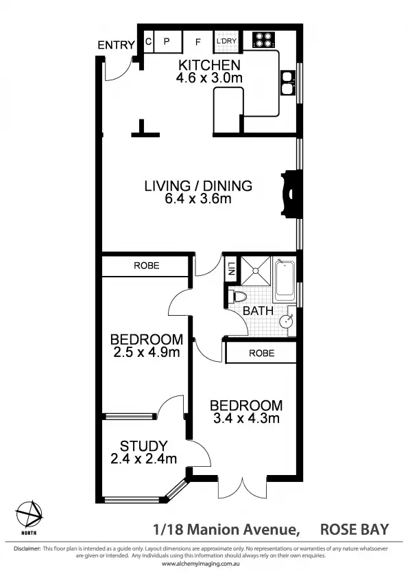 Floorplan of Homely apartment listing, 1/18 Manion Avenue, Rose Bay NSW 2029