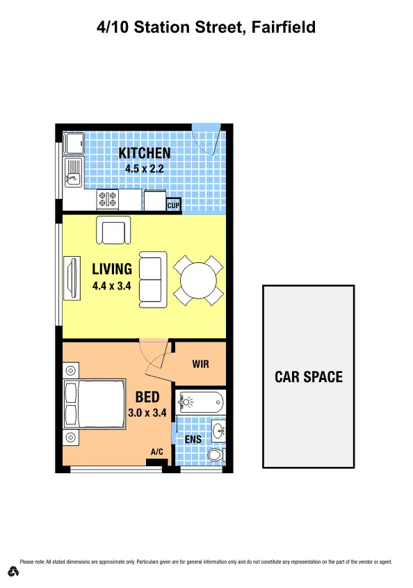 Floorplan of Homely apartment listing, 4/10 Station Street, Fairfield VIC 3078