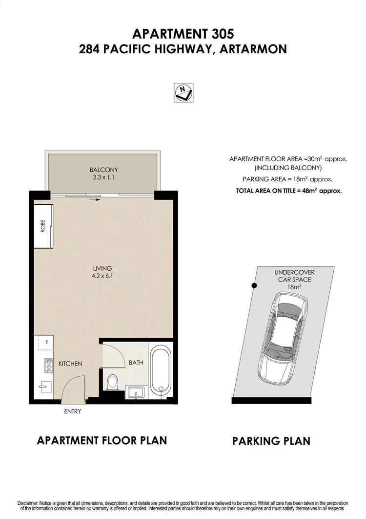 Floorplan of Homely unit listing, 305/284 Pacific Highway, Artarmon NSW 2064