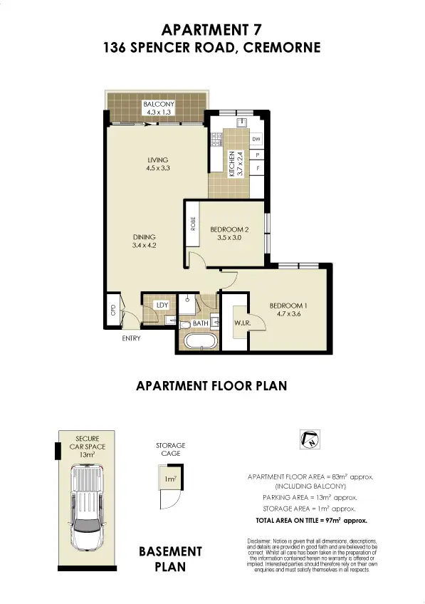 Floorplan of Homely apartment listing, 7/136 Spencer Road, Cremorne NSW 2090