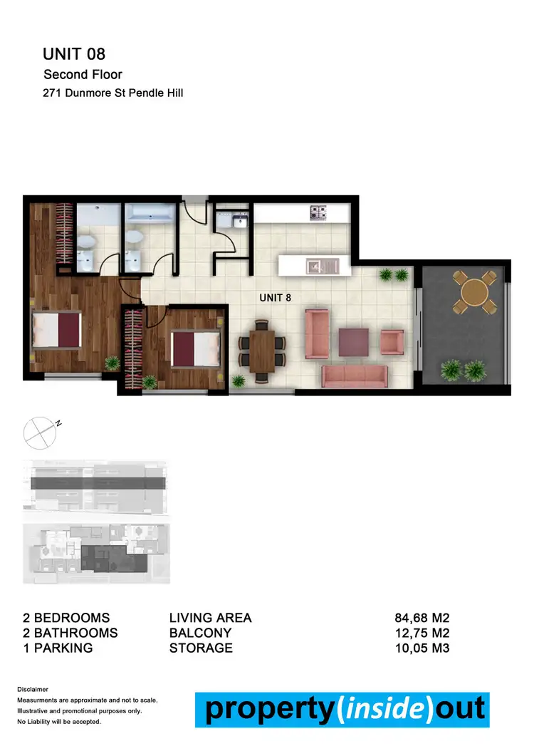 Floorplan of Homely apartment listing, 8/271 Dunmore Street, Pendle Hill NSW 2145