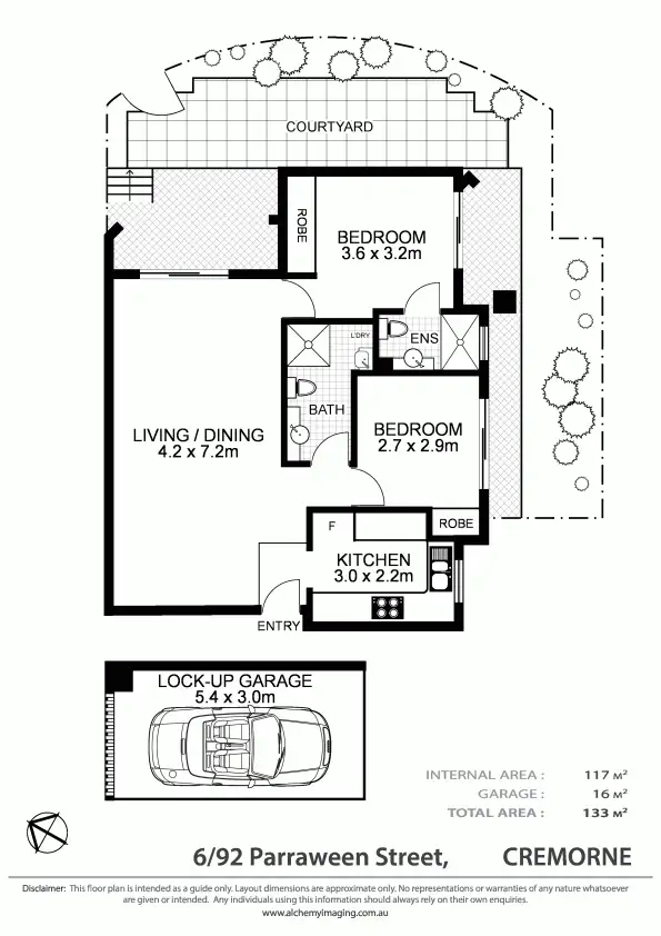 Floorplan of Homely apartment listing, 6/92 Parraween Street, Cremorne NSW 2090