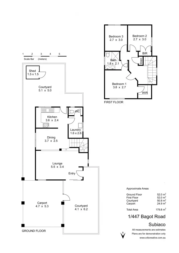 Floorplan of Homely townhouse listing, 1/447 Bagot Road, Subiaco WA 6008