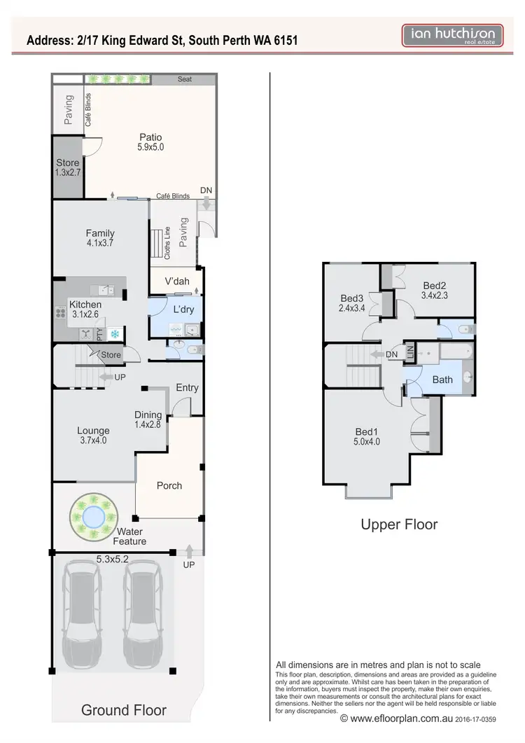 Floorplan of Homely townhouse listing, 2/17 King Edward St, South Perth WA 6151