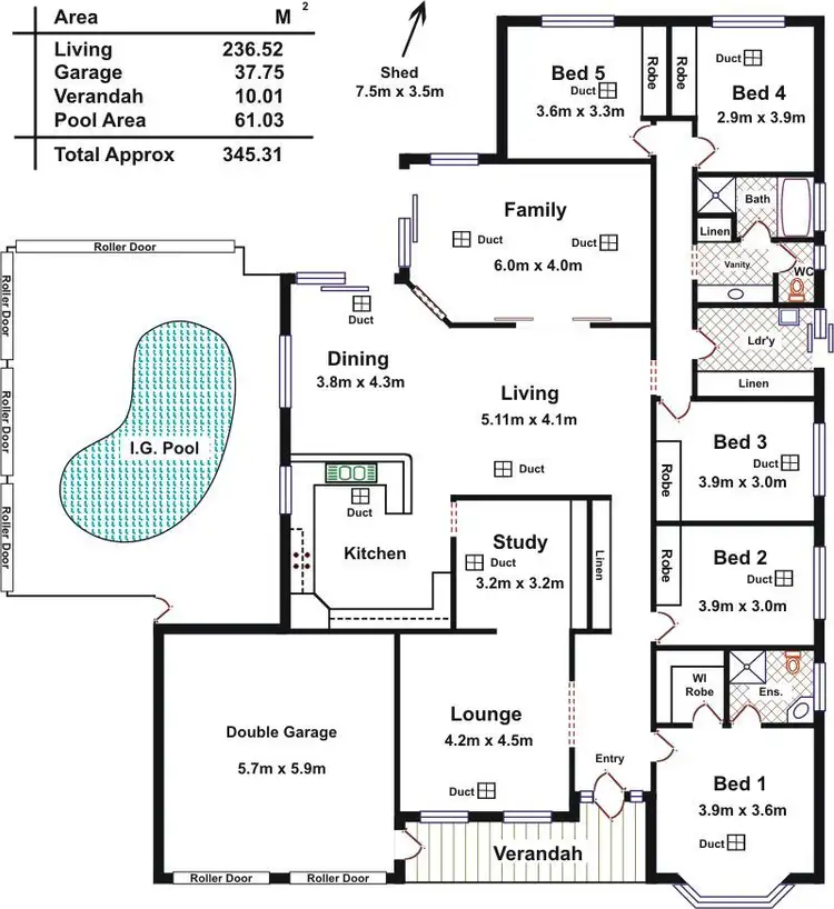 Floorplan of Homely house listing, 12 Meadow Lane, Roseworthy SA 5371