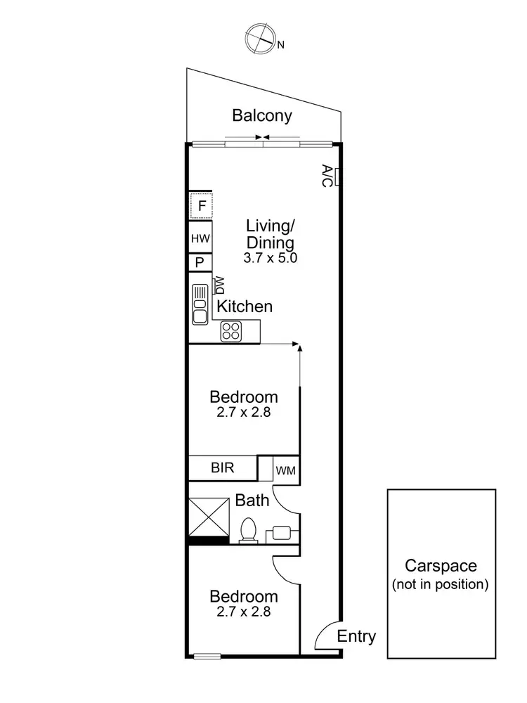 Floorplan of Homely apartment listing, 106/11 O'Connell Street, North Melbourne VIC 3051