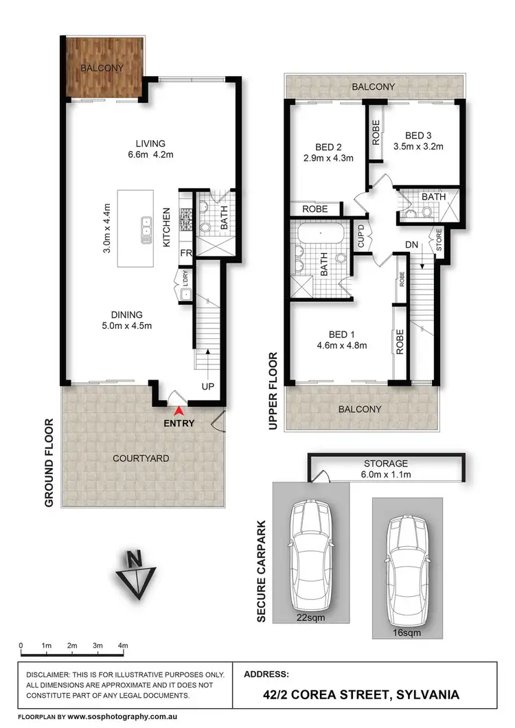 Floorplan of Homely townhouse listing, 42/2 Corea Street, Sylvania NSW 2224