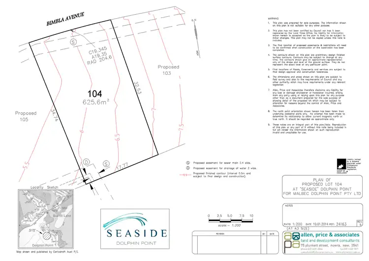 Floorplan of Homely land listing, Lot 104 Bimbla Avenue (Seaside Estate), Dolphin Point NSW 2539
