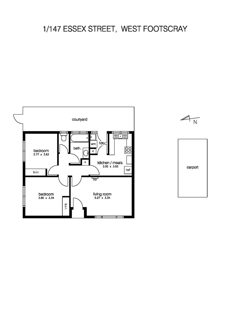 Floorplan of Homely unit listing, 1/147 Essex Street, West Footscray VIC 3012