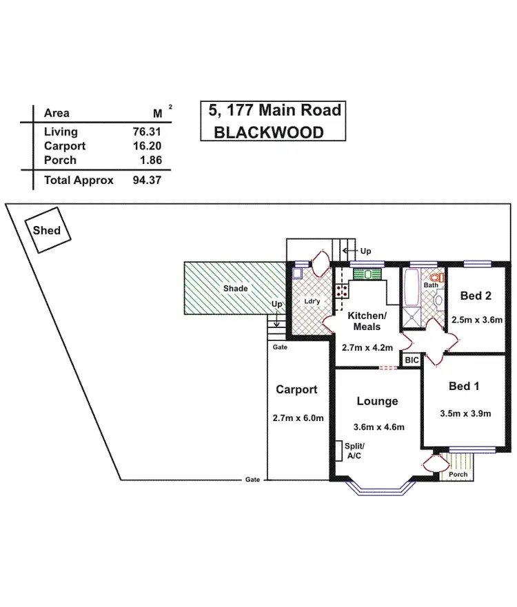 Floorplan of Homely unit listing, 5/177 MAIN ROAD, Blackwood SA 5051