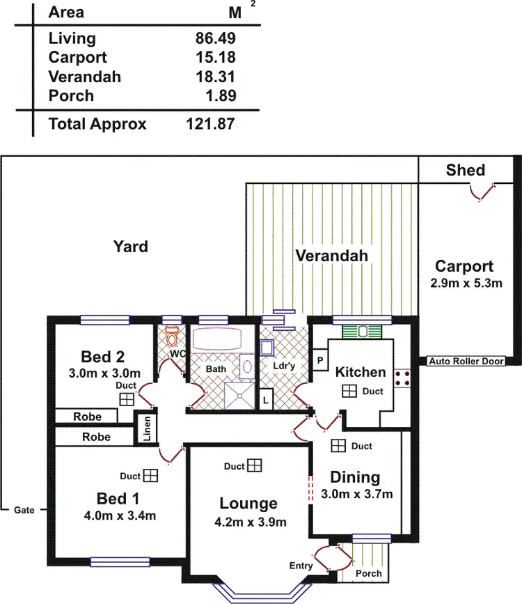 Floorplan of Homely semi-detached listing, 2/48 Sixth Avenue, Ascot Park SA 5043